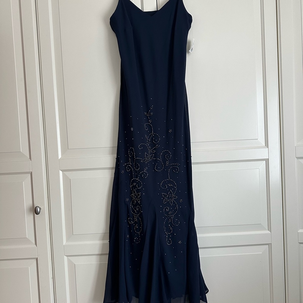 Elegant Navy Evening Dress
